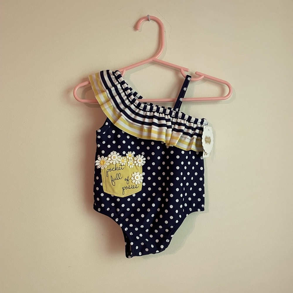 NWT Mud Pie Posies Swimsuit - 6-9 mo